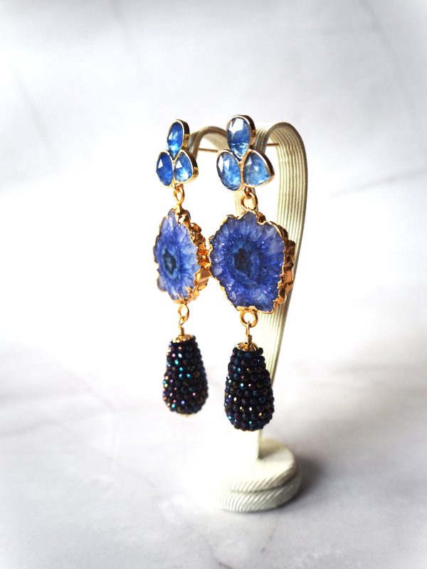 Brass stekers met agaat en spinel met een coating