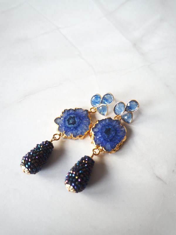 Brass stekers met agaat en spinel met een coating - Afbeelding 2