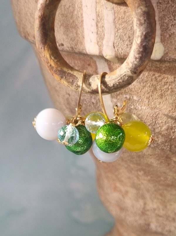 Marthje's specials van goldfilled hangers met chalcedoon, jade, lemonkwarts, topaas en een fantasiebedel - Afbeelding 2