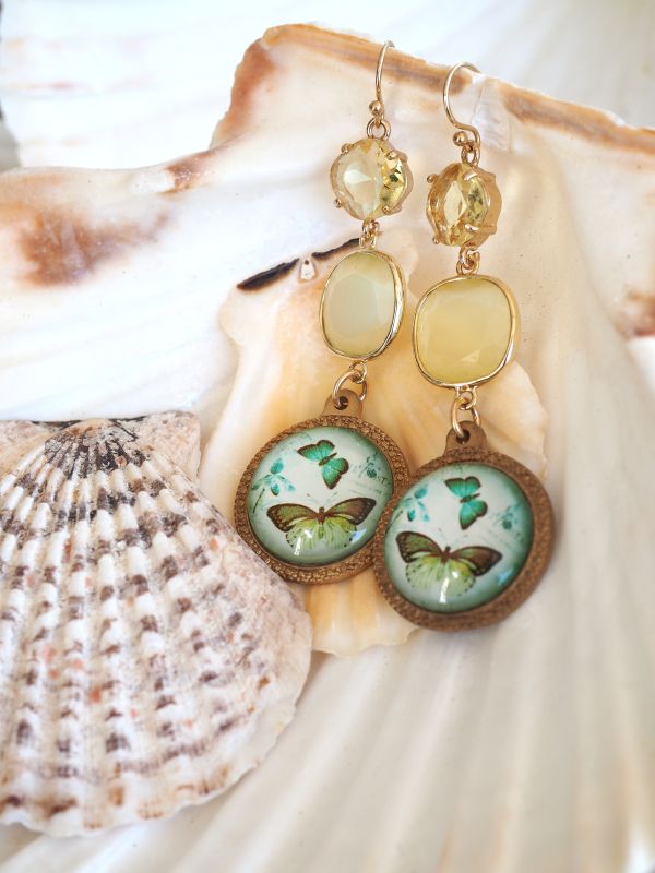 Goldfilled hangers met kristal en kattenoog - Afbeelding 4
