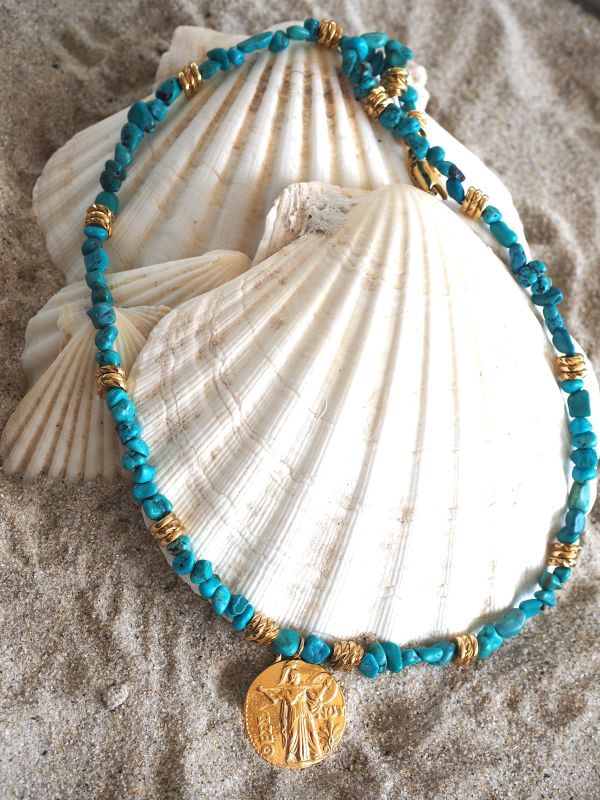 Amapietra ketting van Tibetaanse turquoise