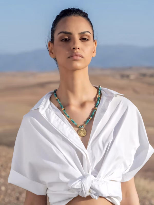 Amapietra ketting van Tibetaanse turquoise - Afbeelding 2